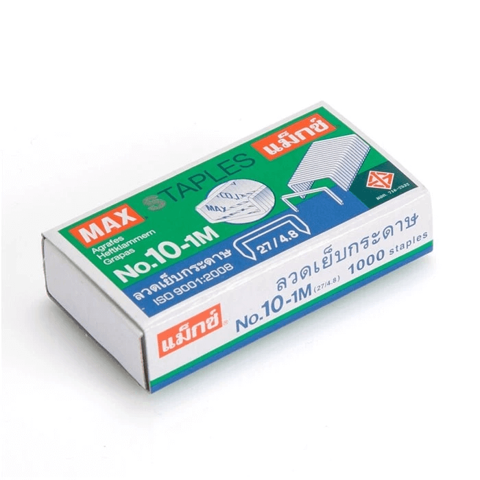 ลวดเย็บกระดาษ MAX (แม็กซ์) NO.10-1M (27/4.8) 24 กล่อง/แพ็ค